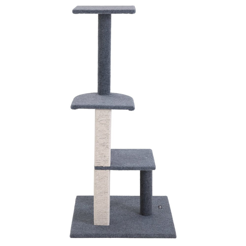 i.Pet Cat Tree 124cm Trees Scratching Post Scratcher Tower Condo House Furniture Wood Steps - DogsDomain.com.au