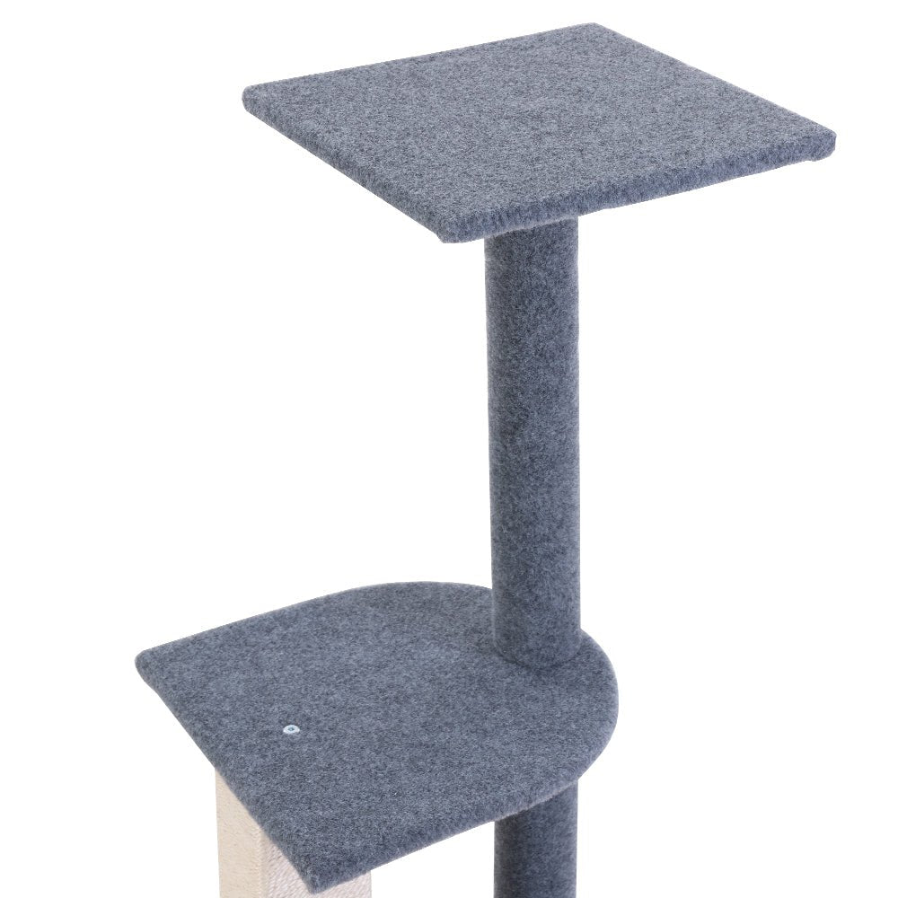 i.Pet Cat Tree 124cm Trees Scratching Post Scratcher Tower Condo House Furniture Wood Steps - DogsDomain.com.au
