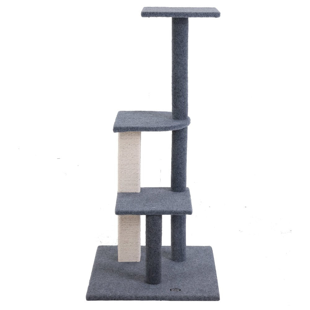 i.Pet Cat Tree 124cm Trees Scratching Post Scratcher Tower Condo House Furniture Wood Steps - DogsDomain.com.au