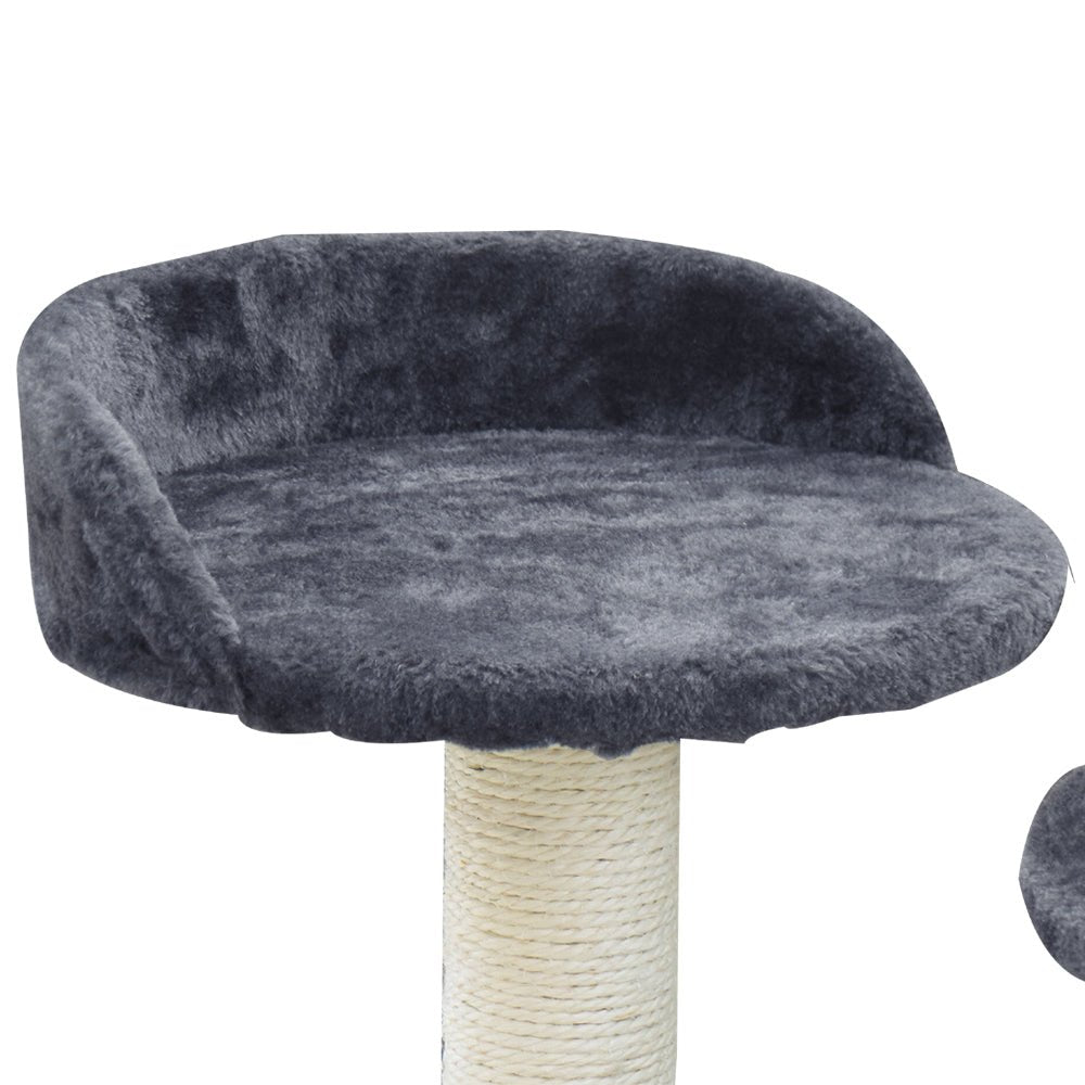 i.Pet Cat Tree 134cm Trees Scratching Post Scratcher Tower Condo House Furniture Wood Grey - DogsDomain.com.au