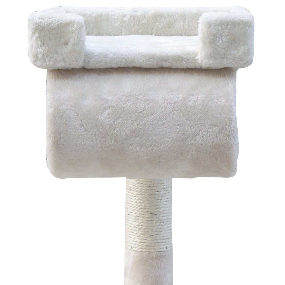 i.Pet Cat Tree 141cm Trees Scratching Post Scratcher Tower Condo House Furniture Wood Beige - DogsDomain.com.au