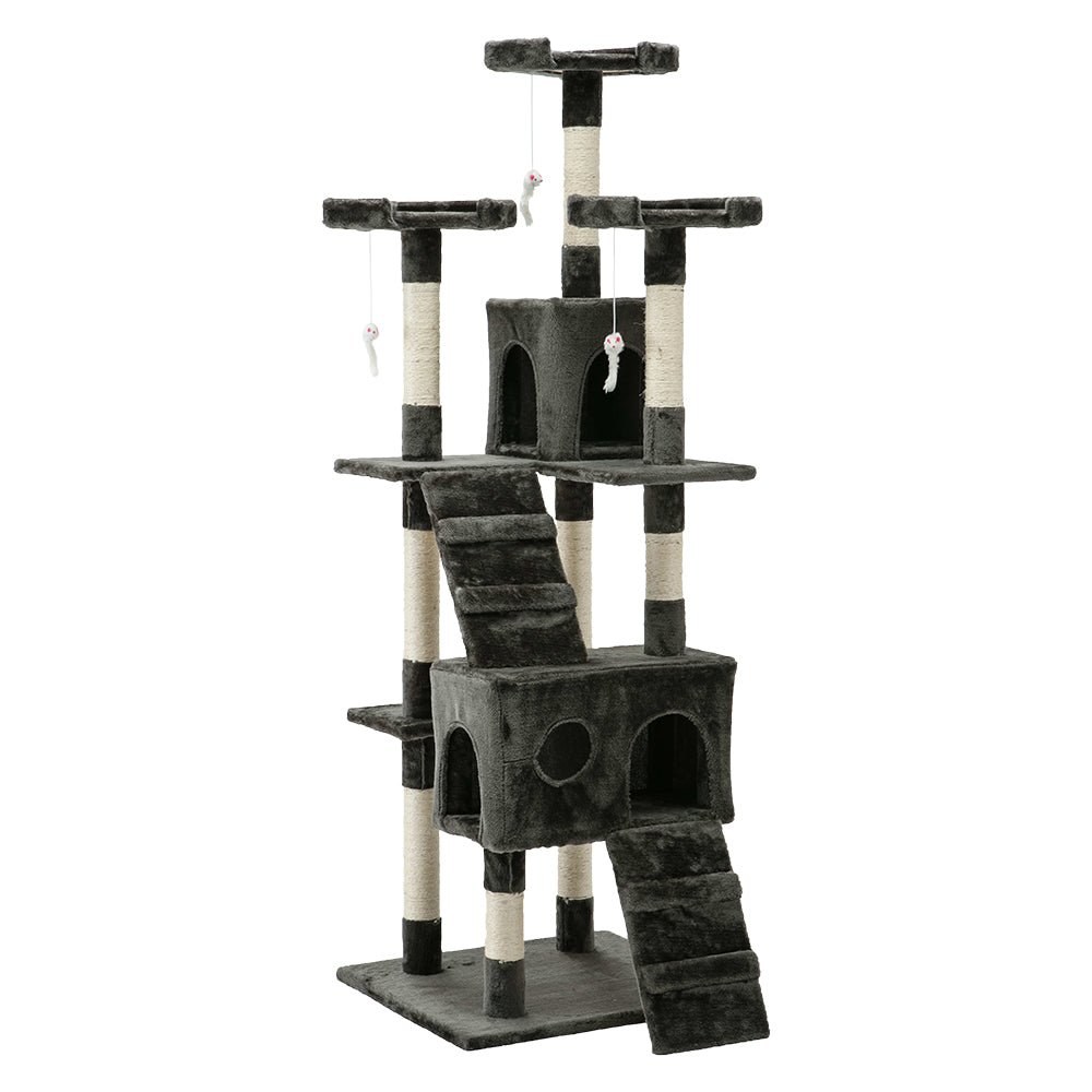 i.Pet Cat Tree 180cm Trees Scratching Post Scratcher Tower Condo House Furniture Wood - DogsDomain.com.au