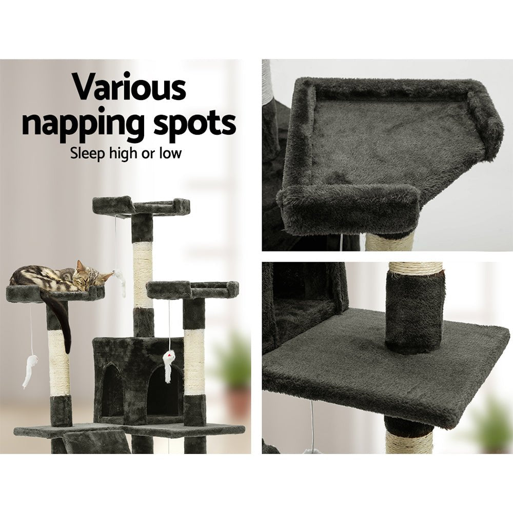 i.Pet Cat Tree 180cm Trees Scratching Post Scratcher Tower Condo House Furniture Wood - DogsDomain.com.au