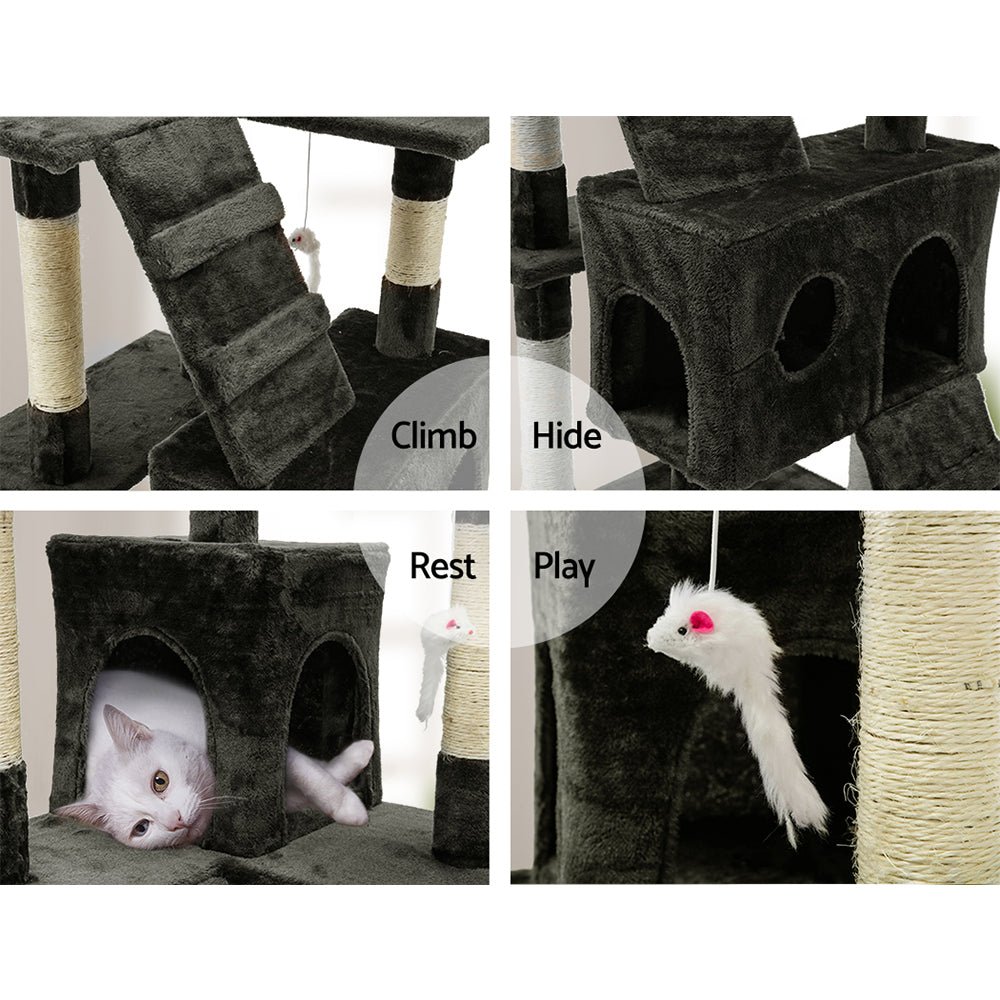 i.Pet Cat Tree 180cm Trees Scratching Post Scratcher Tower Condo House Furniture Wood - DogsDomain.com.au