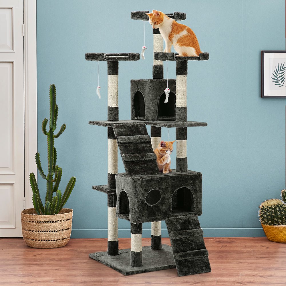 i.Pet Cat Tree 180cm Trees Scratching Post Scratcher Tower Condo House Furniture Wood - DogsDomain.com.au