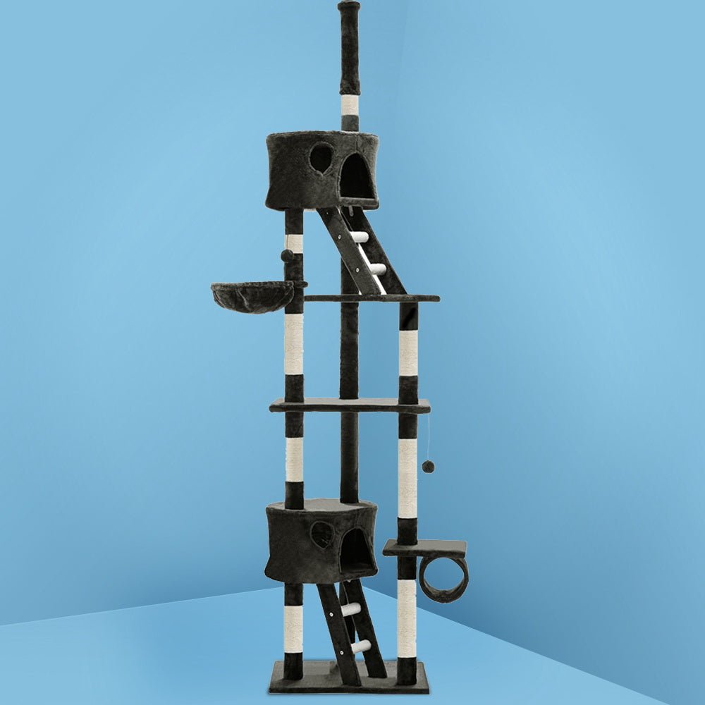 i.Pet Cat Tree 260cm Trees Scratching Post Scratcher Tower Condo House Furniture Wood - DogsDomain.com.au