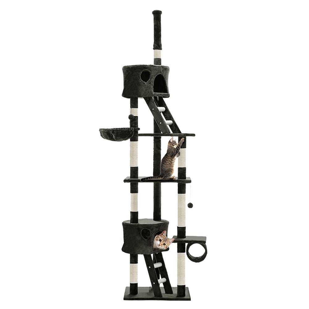 i.Pet Cat Tree 260cm Trees Scratching Post Scratcher Tower Condo House Furniture Wood - DogsDomain.com.au