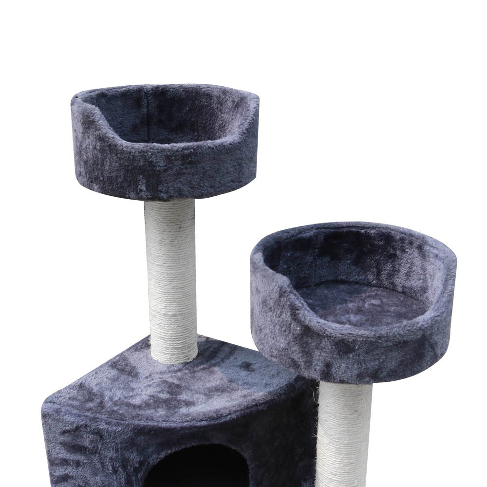 i.Pet Cat Tree Trees Scratching Post Scratcher Tower Condo House Grey 126cm - DogsDomain.com.au
