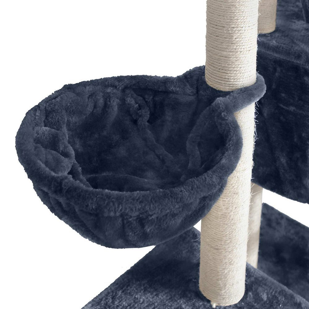 i.Pet Cat Tree Trees Scratching Post Scratcher Tower Condo House Grey 244cm - DogsDomain.com.au