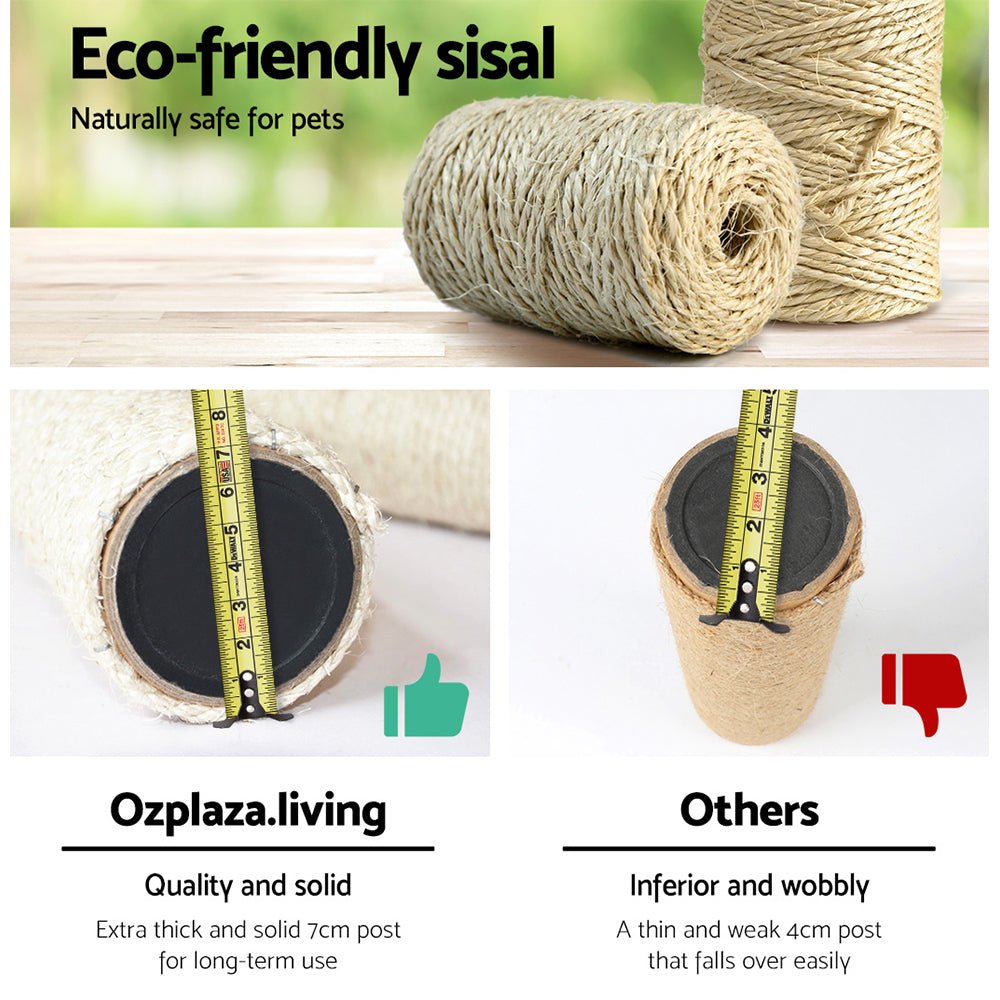 i.Pet Cat Tree Trees Scratching Post Scratcher Tower Condo House Grey 244cm - DogsDomain.com.au