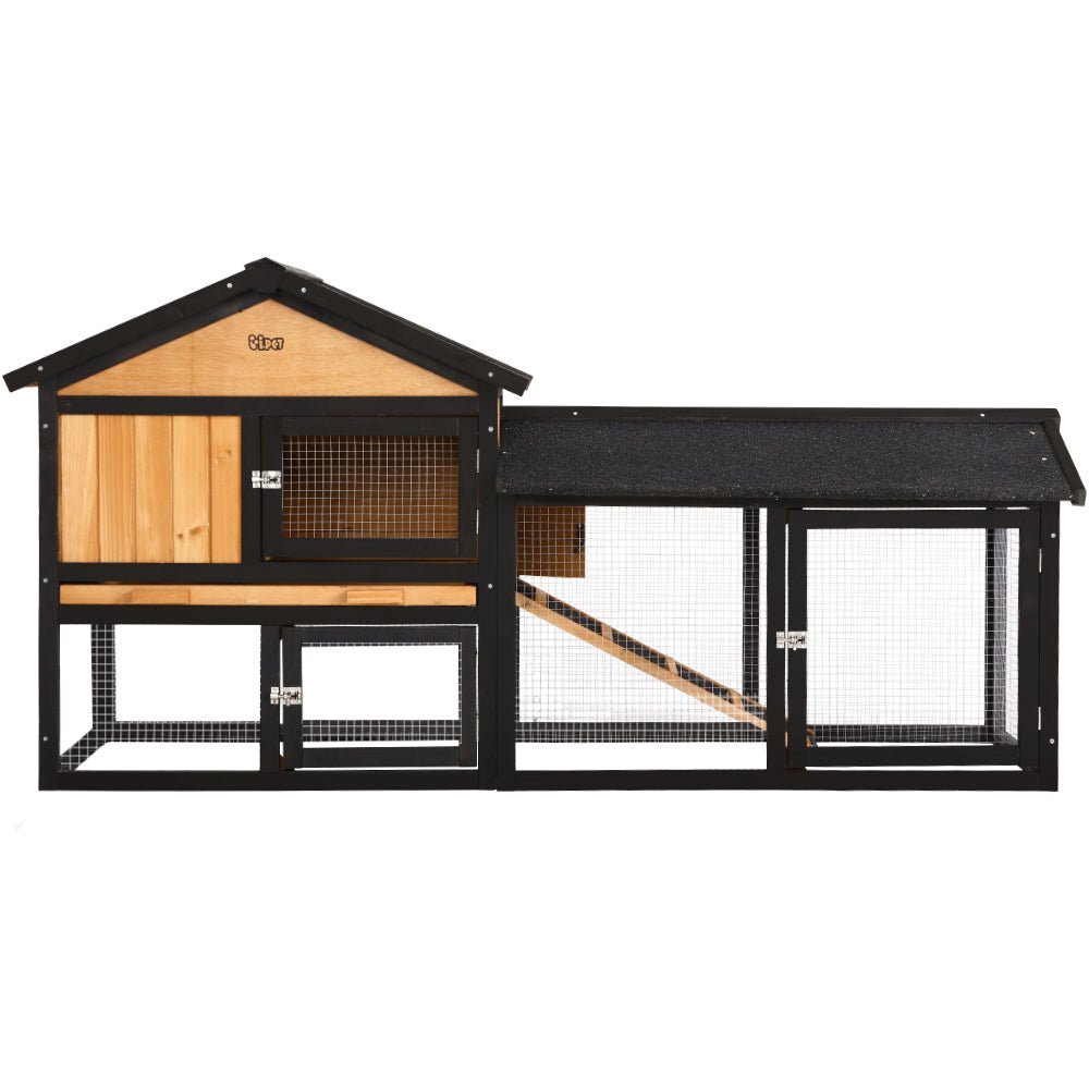 i.Pet Chicken Coop Rabbit Hutch Wooden Cage Pet Hutch 165cm x 52cm x 86cm - DogsDomain.com.au