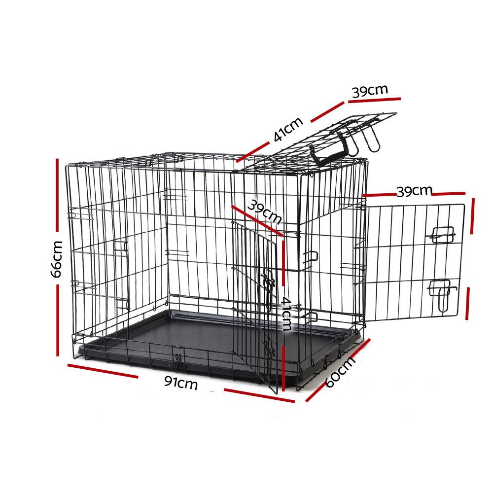 i.Pet Dog Cage 36inch Pet Cage - Black - DogsDomain.com.au