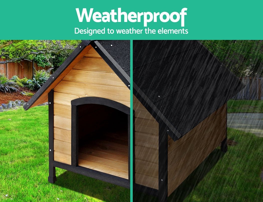 i.Pet Dog Kennel House Extra Large Outdoor Wooden Pet House Puppy XL - DogsDomain.com.au