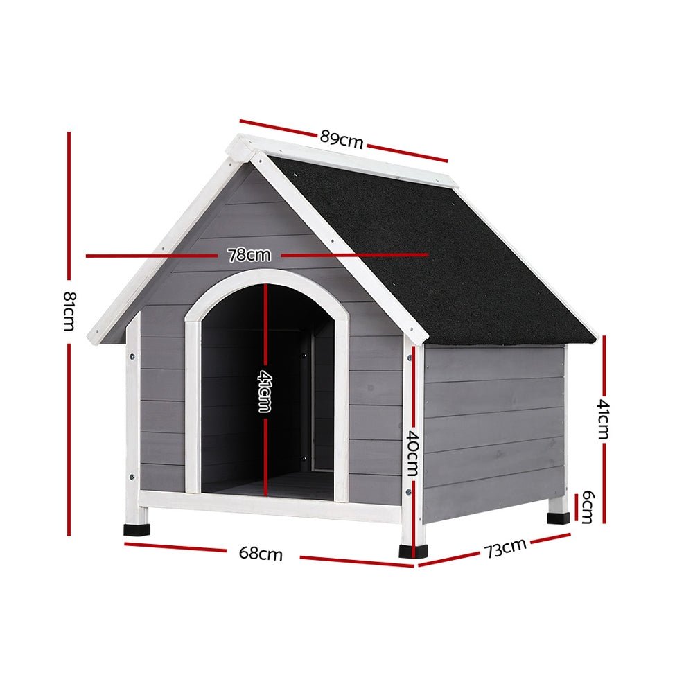 i.Pet Dog Kennel House Wooden Outdoor Indoor Puppy Pet House Weatherproof Large - DogsDomain.com.au