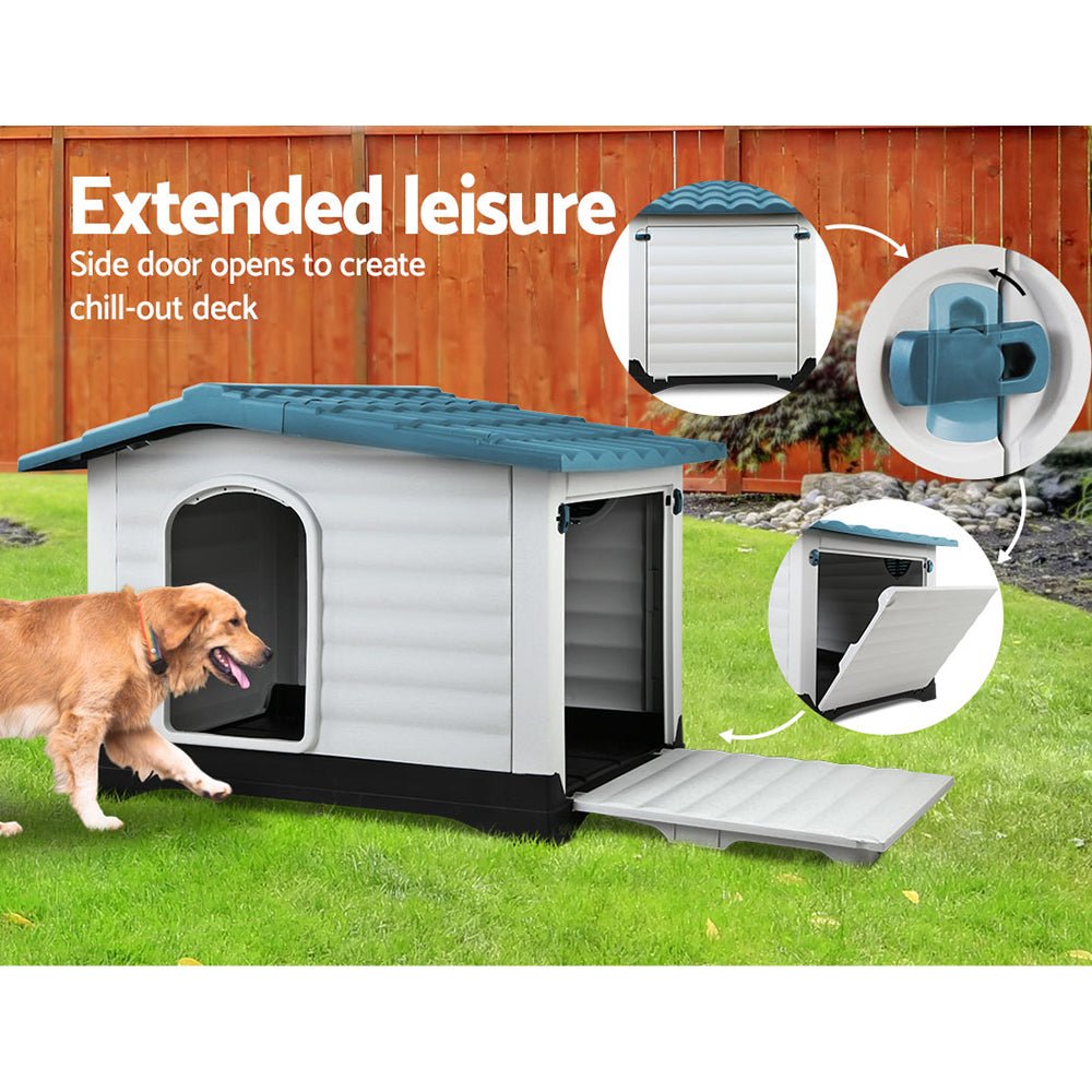 i.Pet Dog Kennel Kennels Outdoor Plastic Pet House Puppy Extra Large XL Outside - DogsDomain.com.au
