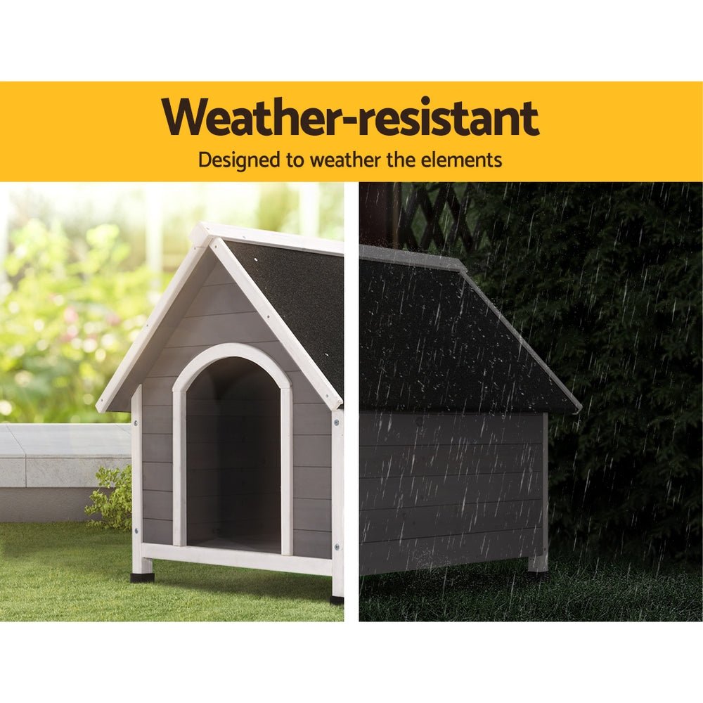 i.Pet Dog Kennel Outdoor Wooden Indoor Puppy Pet House Weatherproof XL Large - DogsDomain.com.au