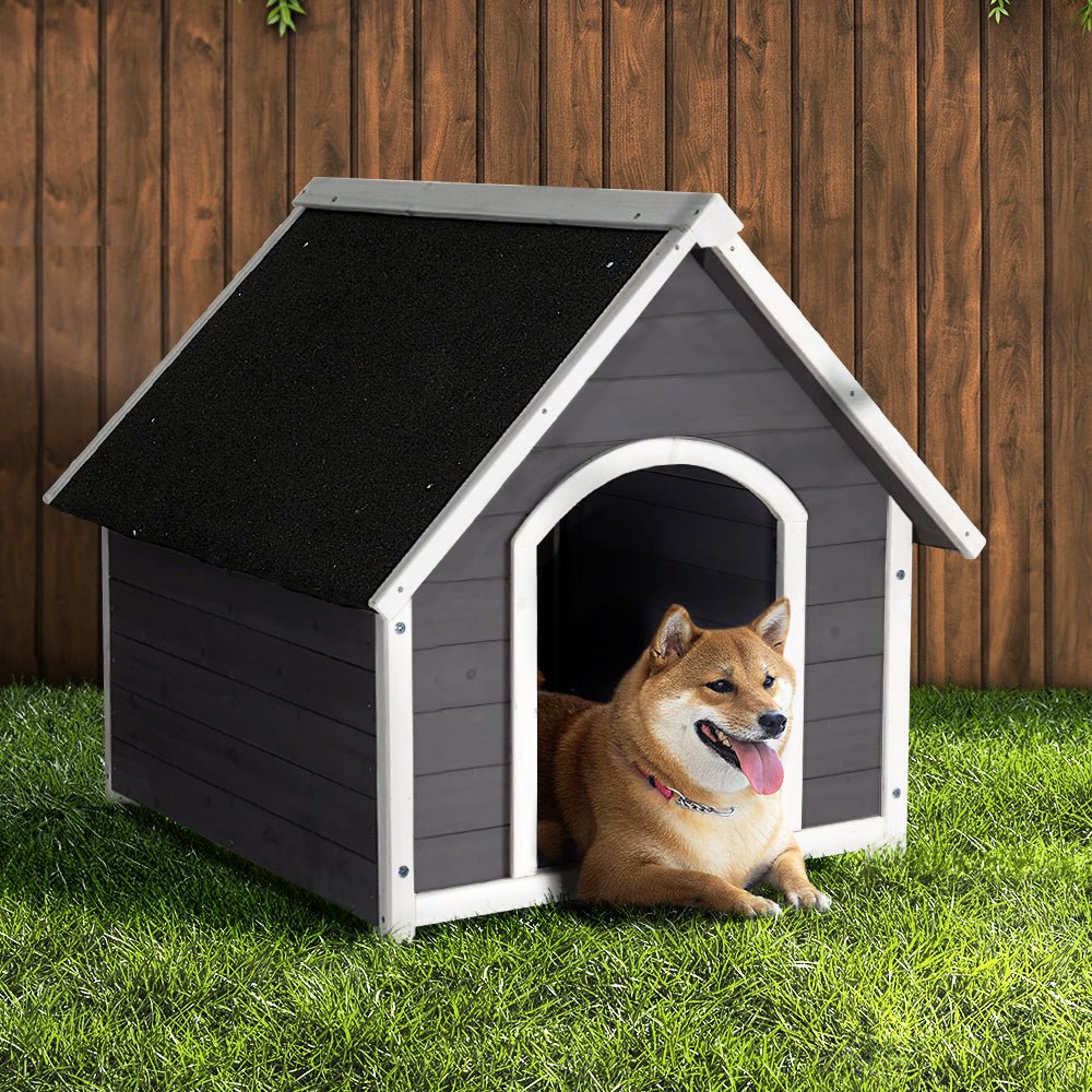 i.Pet Dog Kennel Outdoor Wooden Indoor Puppy Pet House Weatherproof XL Large - DogsDomain.com.au