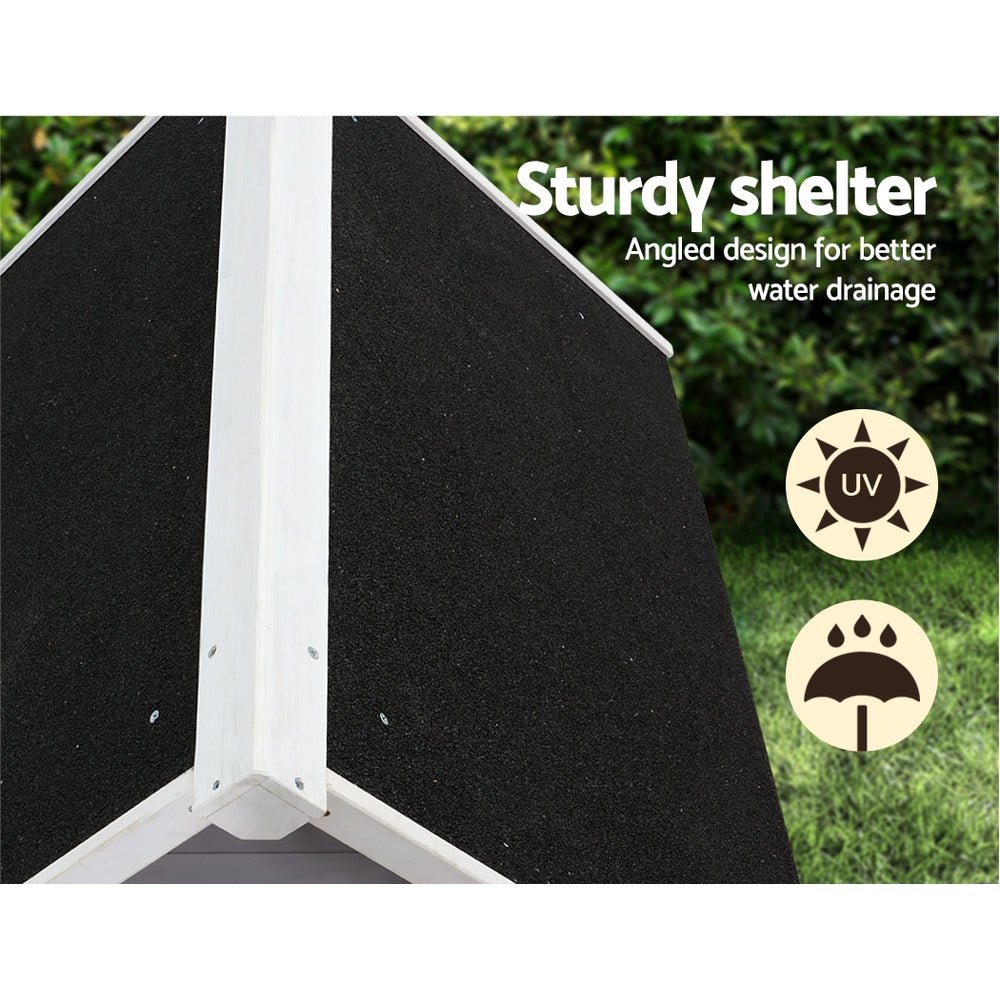 i.Pet Dog Kennel Outdoor Wooden Indoor Puppy Pet House Weatherproof XL Large - DogsDomain.com.au