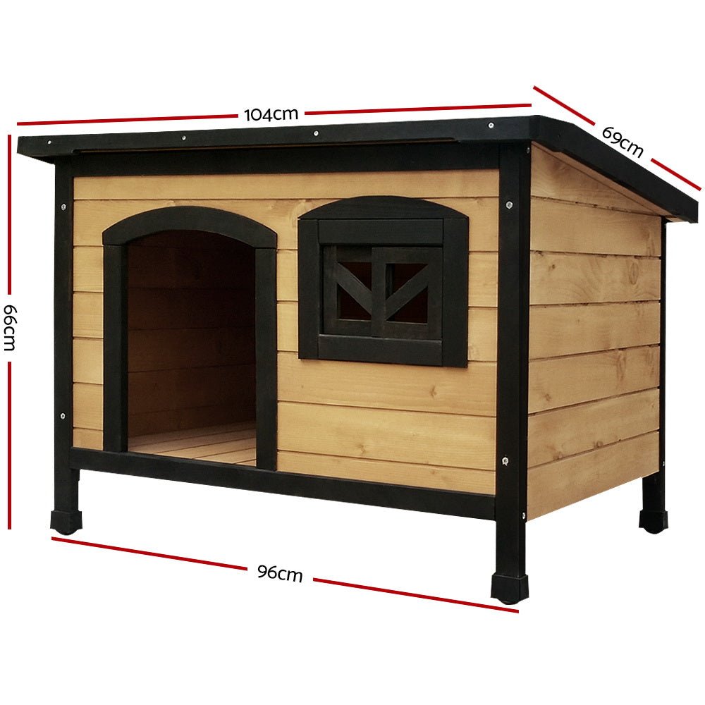 i.Pet Dog Pet Kennel Dog House Large Wooden 96cm x 69cm x 66cm - DogsDomain.com.au
