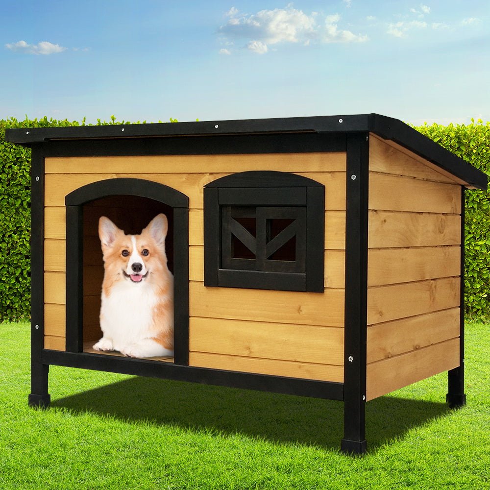 i.Pet Dog Pet Kennel Dog House Large Wooden 96cm x 69cm x 66cm - DogsDomain.com.au