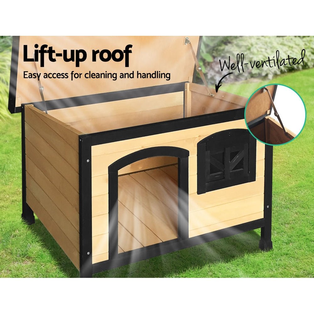 i.Pet Dog Pet Kennel Dog House Large Wooden 96cm x 69cm x 66cm - DogsDomain.com.au