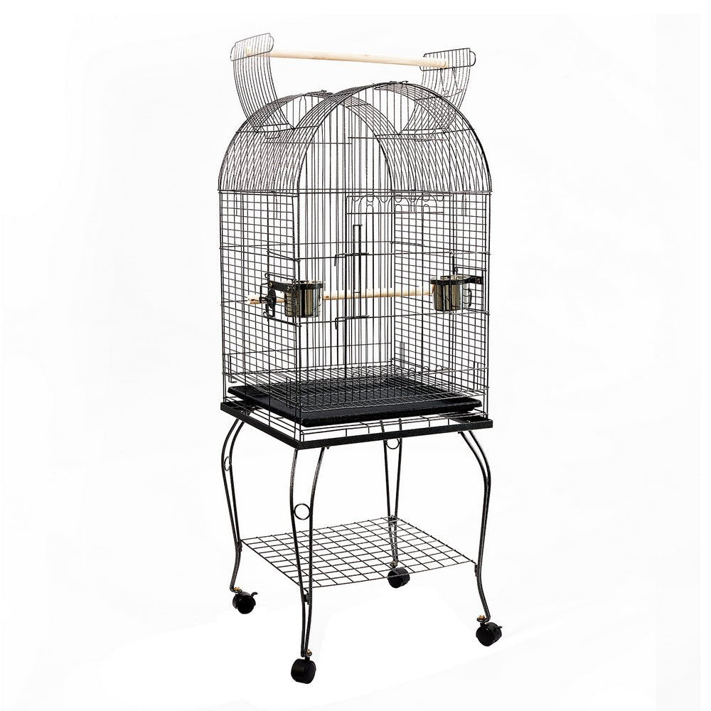 i.Pet Large Bird Cage with Perch - Black - DogsDomain.com.au