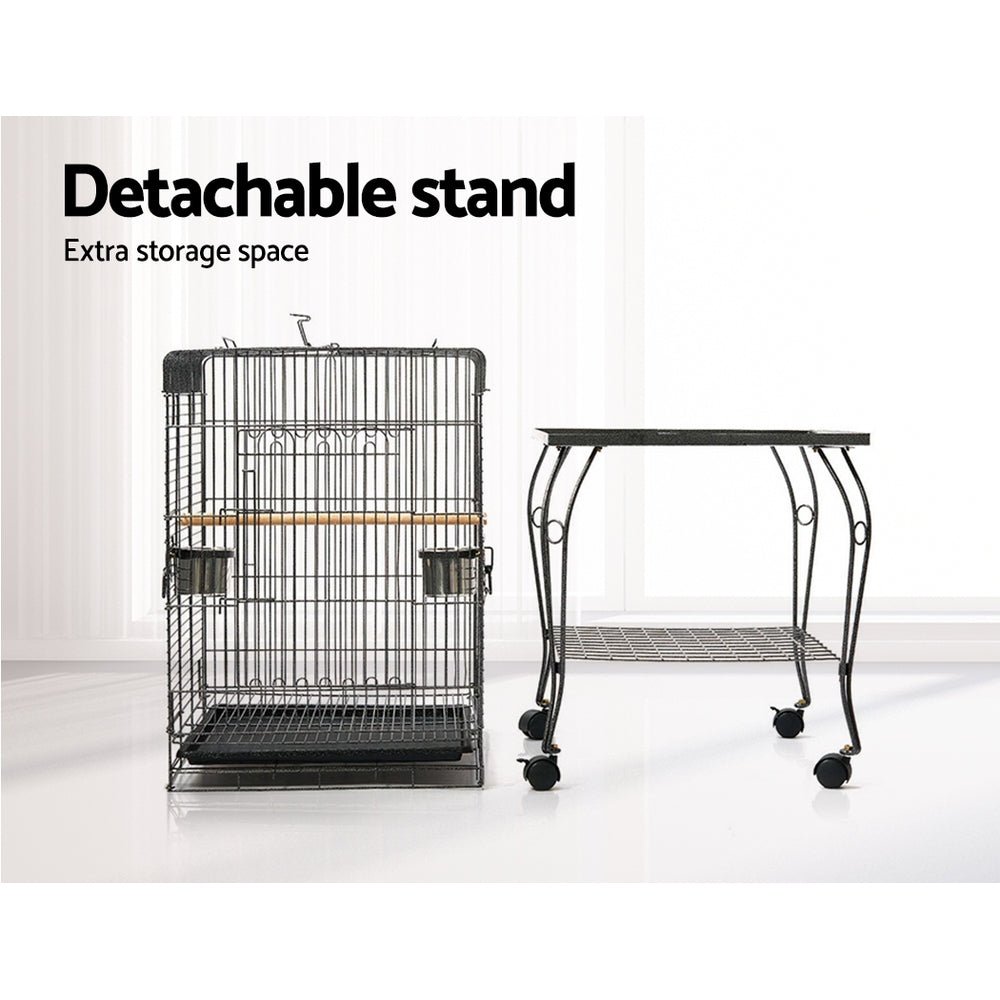i.Pet Large Bird Cage with Perch - Black - DogsDomain.com.au
