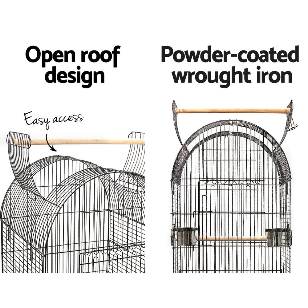 i.Pet Large Bird Cage with Perch - Black - DogsDomain.com.au