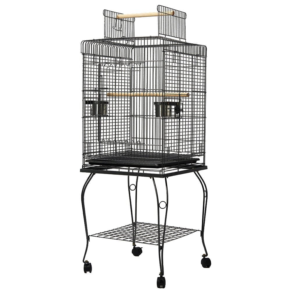 i.Pet Large Bird Cage with Perch - Black - DogsDomain.com.au