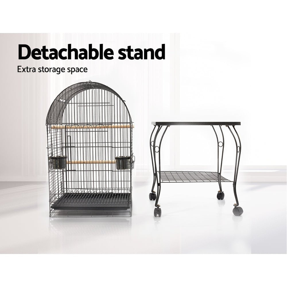 i.Pet Large Bird Cage with Perch - Black - DogsDomain.com.au