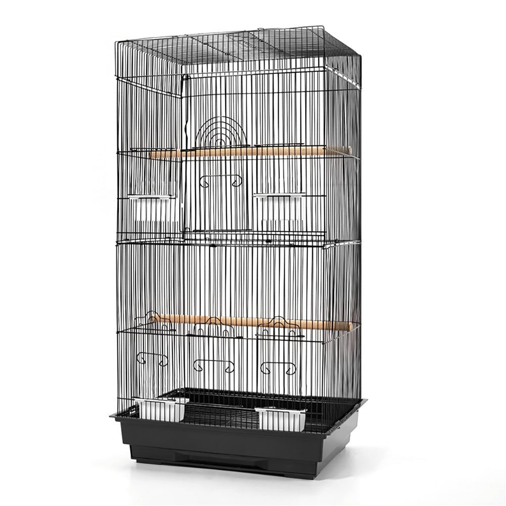 i.Pet Medium Bird Cage with Perch - Black - DogsDomain.com.au