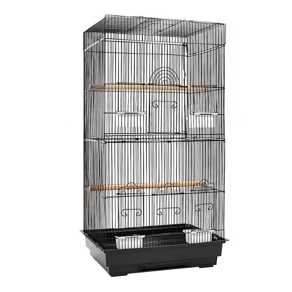 i.Pet Medium Bird Cage with Perch - Black - DogsDomain.com.au