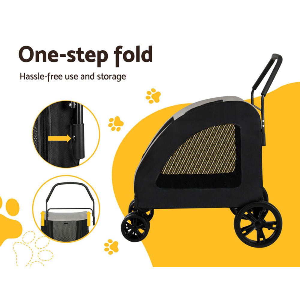 i.Pet Pet Dog Stroller Pram Large Carrier Cat Travel Foldable Strollers 4 Wheels - DogsDomain.com.au