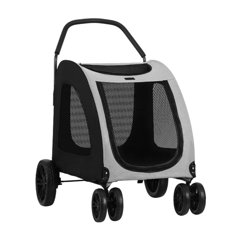 i.Pet Pet Dog Stroller Pram Large Carrier Cat Travel Foldable Strollers 4 Wheels - DogsDomain.com.au