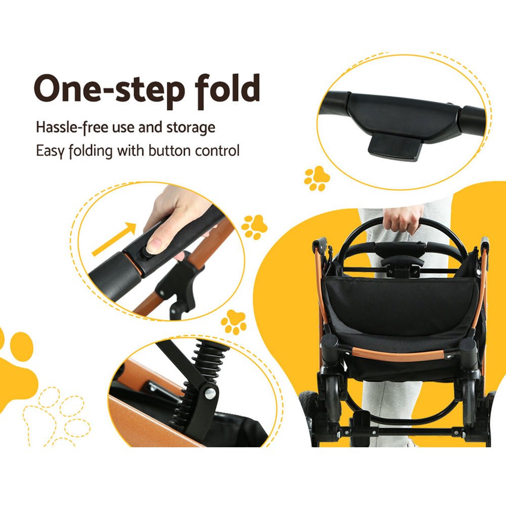 i.Pet Pet Stroller Dog Pram Large Cat Carrier Travel Pushchair Foldable 4 Wheels - DogsDomain.com.au