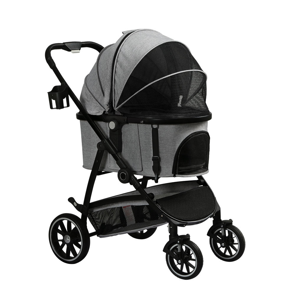 i.Pet Pet Stroller Pram Large Dog Cat Carrier Travel Pushchair Foldable 4 Wheels - DogsDomain.com.au
