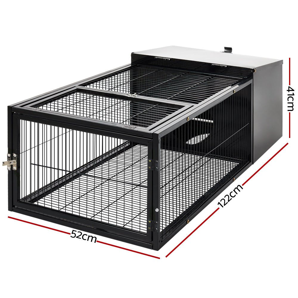 i.Pet Rabbit Cage Hutch Cages Indoor Outdoor Hamster Enclosure Pet Metal Carrier 122CM Length - DogsDomain.com.au
