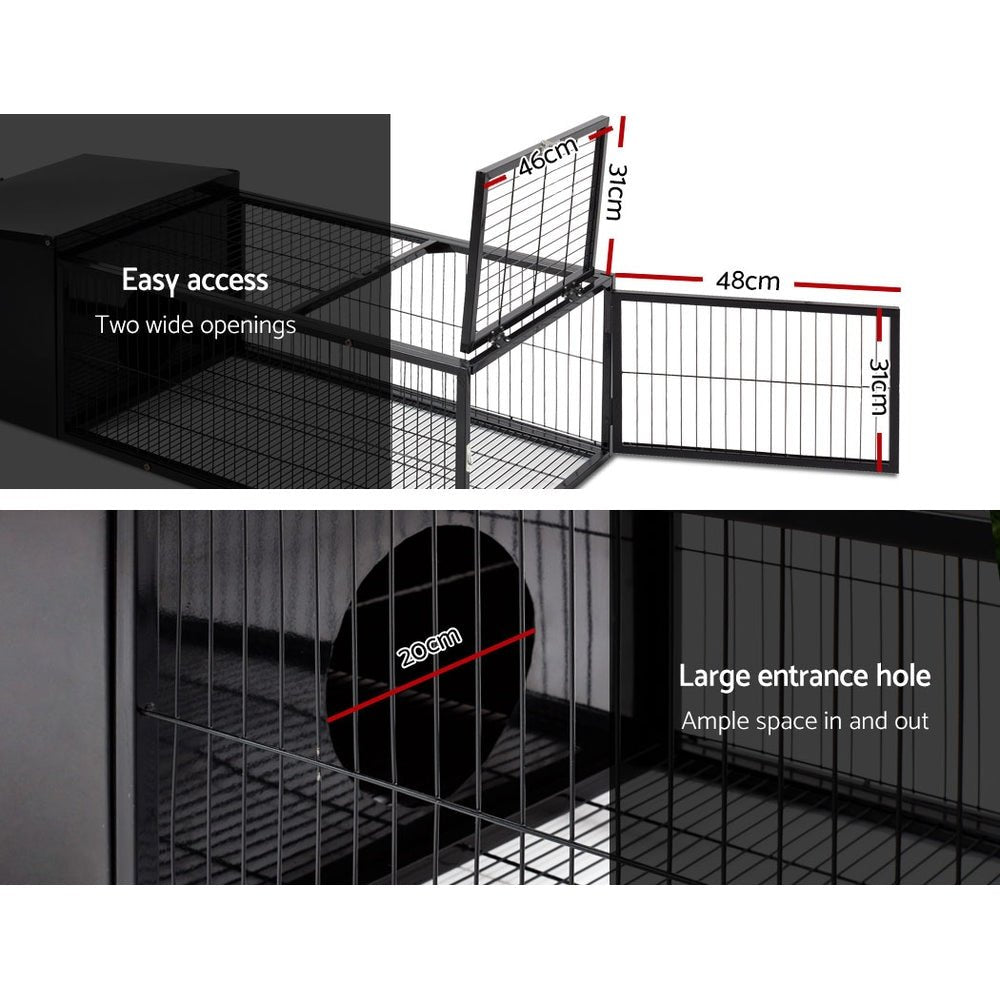 i.Pet Rabbit Cage Hutch Cages Indoor Outdoor Hamster Enclosure Pet Metal Carrier 122CM Length - DogsDomain.com.au