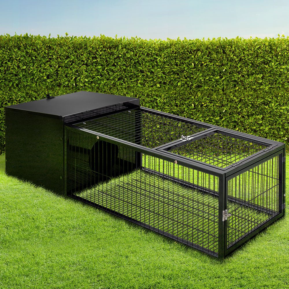 i.Pet Rabbit Cage Hutch Cages Indoor Outdoor Hamster Enclosure Pet Metal Carrier 122CM Length - DogsDomain.com.au