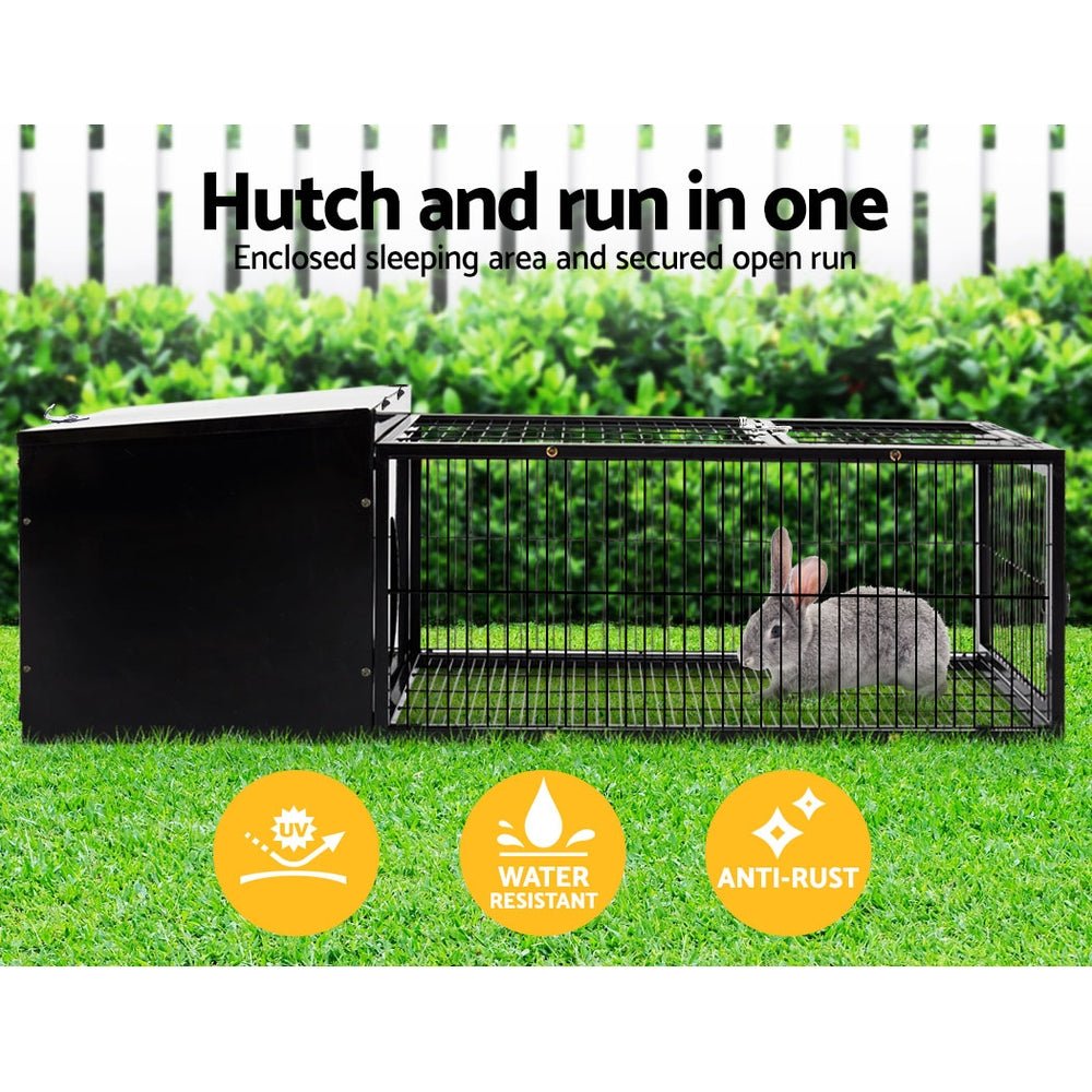 i.Pet Rabbit Cage Hutch Cages Indoor Outdoor Hamster Enclosure Pet Metal Carrier 122CM Length - DogsDomain.com.au