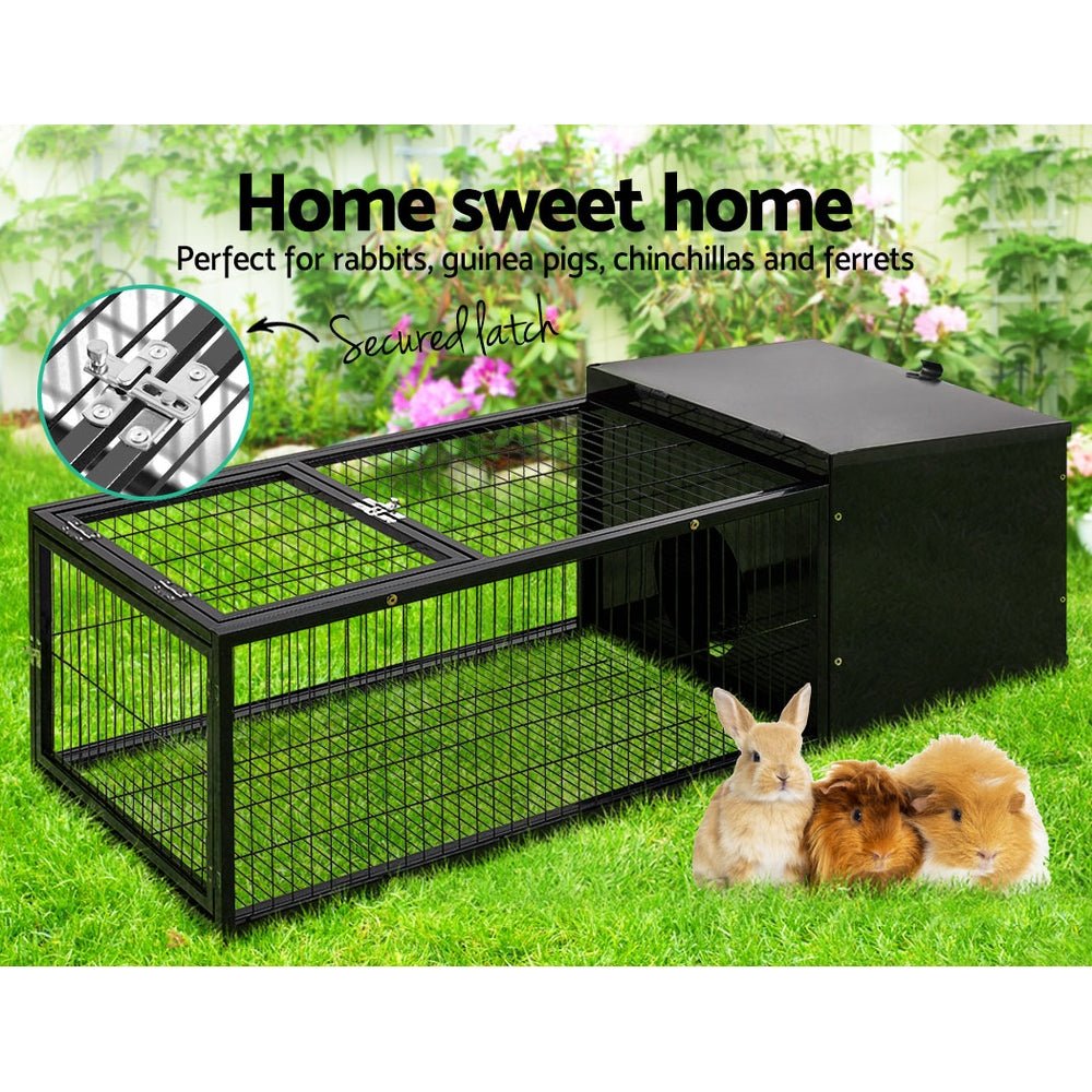 i.Pet Rabbit Cage Hutch Cages Indoor Outdoor Hamster Enclosure Pet Metal Carrier 122CM Length - DogsDomain.com.au
