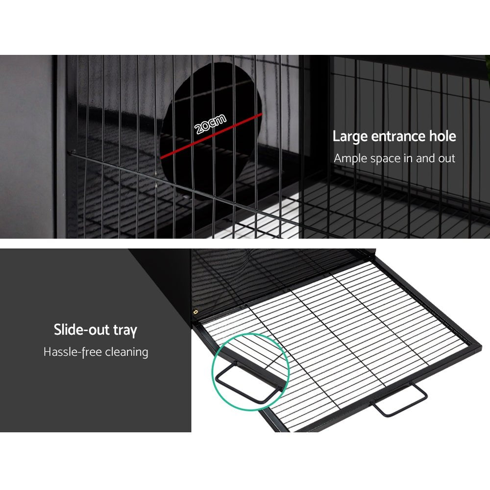 i.Pet Rabbit Cage Hutch Cages Indoor Outdoor Hamster Enclosure Pet Metal Carrier 162CM Length - DogsDomain.com.au