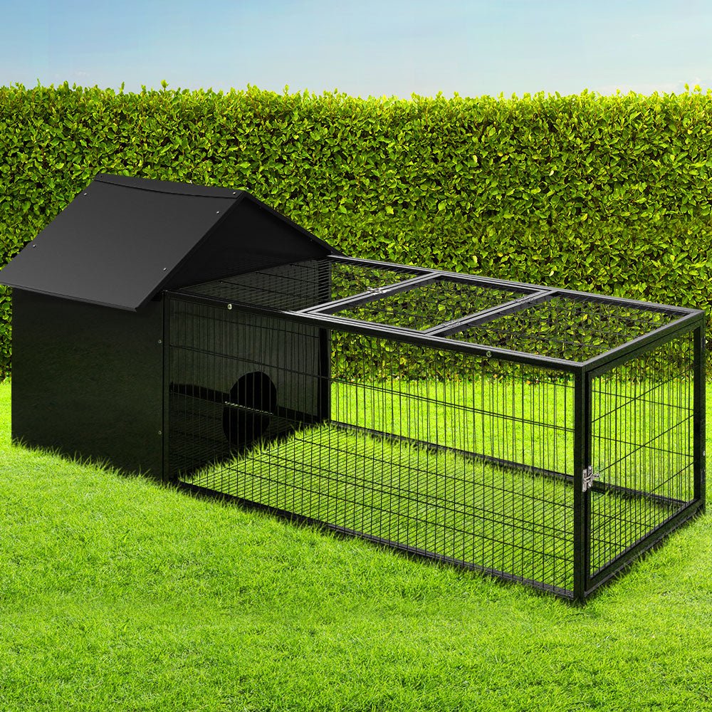 i.Pet Rabbit Cage Hutch Cages Indoor Outdoor Hamster Enclosure Pet Metal Carrier 162CM Length - DogsDomain.com.au