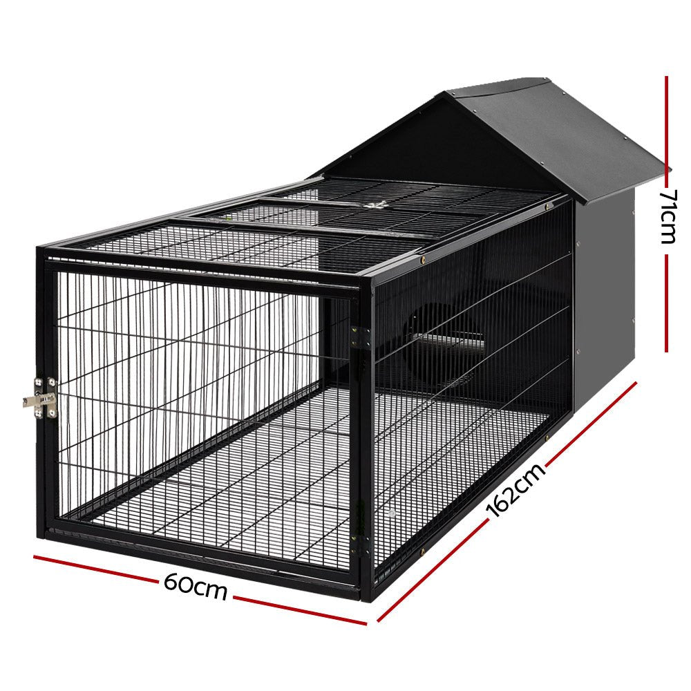 i.Pet Rabbit Cage Hutch Cages Indoor Outdoor Hamster Enclosure Pet Metal Carrier 162CM Length - DogsDomain.com.au