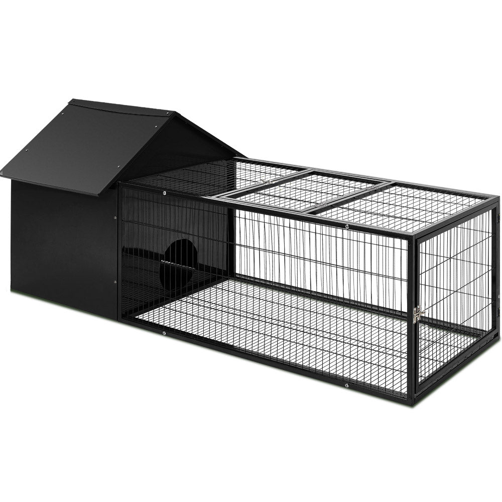 i.Pet Rabbit Cage Hutch Cages Indoor Outdoor Hamster Enclosure Pet Metal Carrier 162CM Length - DogsDomain.com.au