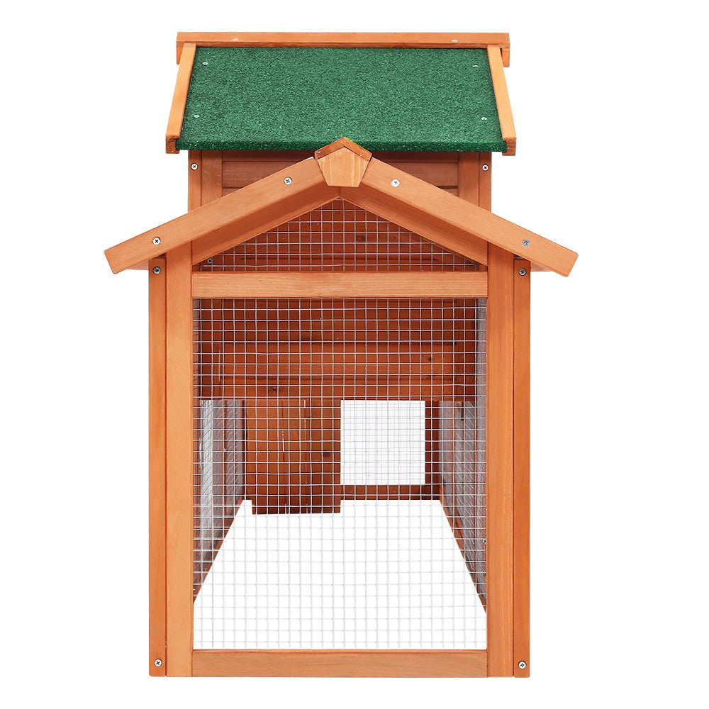 i.Pet Rabbit Hutch Chicken Coop Wooden Cage Pet Hutch 220cm x 52cm x 84cm - DogsDomain.com.au