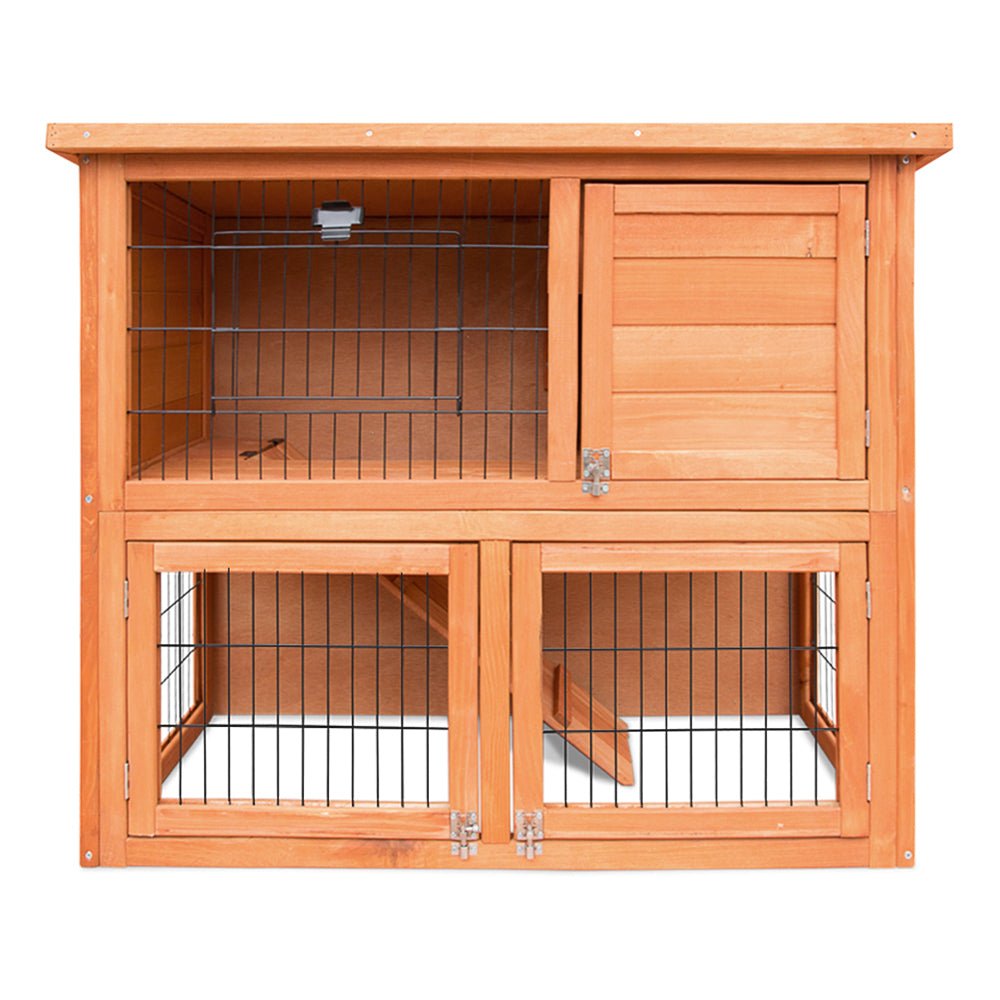 i.Pet Rabbit Hutch Hutches Large Metal Run Wooden Cage Chicken Coop Guinea Pig - DogsDomain.com.au