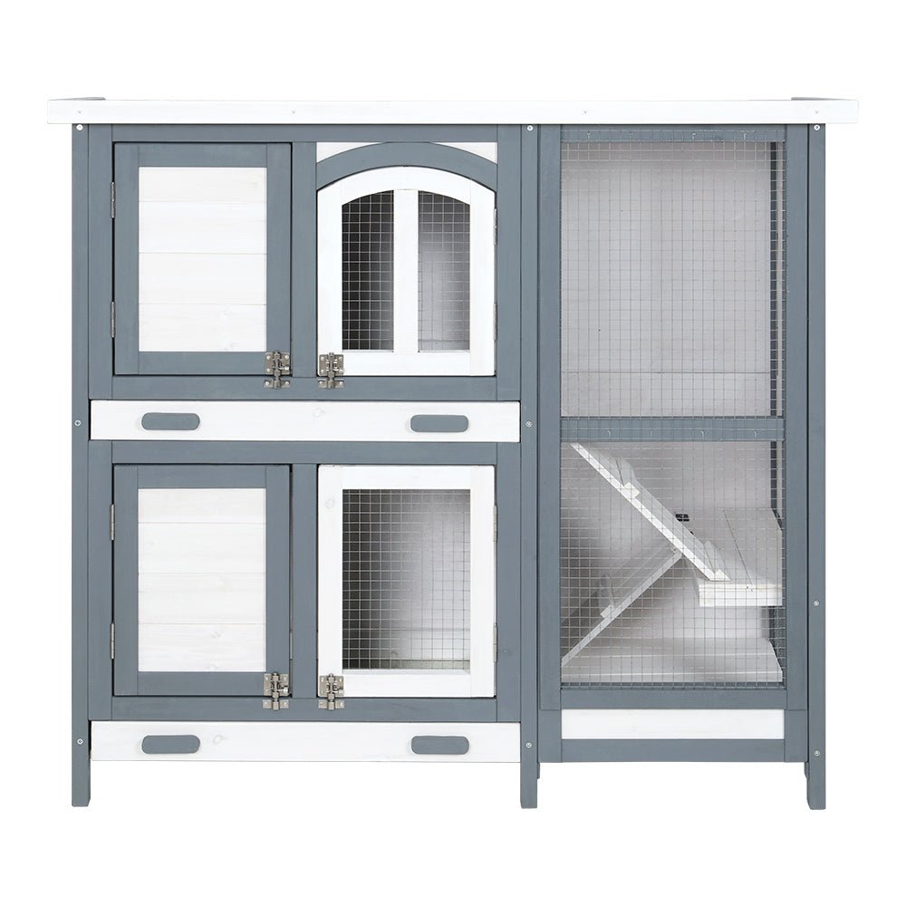 i.Pet Rabbit Hutch Large Chicken Coop Wooden House Run Cage Pet Bunny Guinea Pig - DogsDomain.com.au