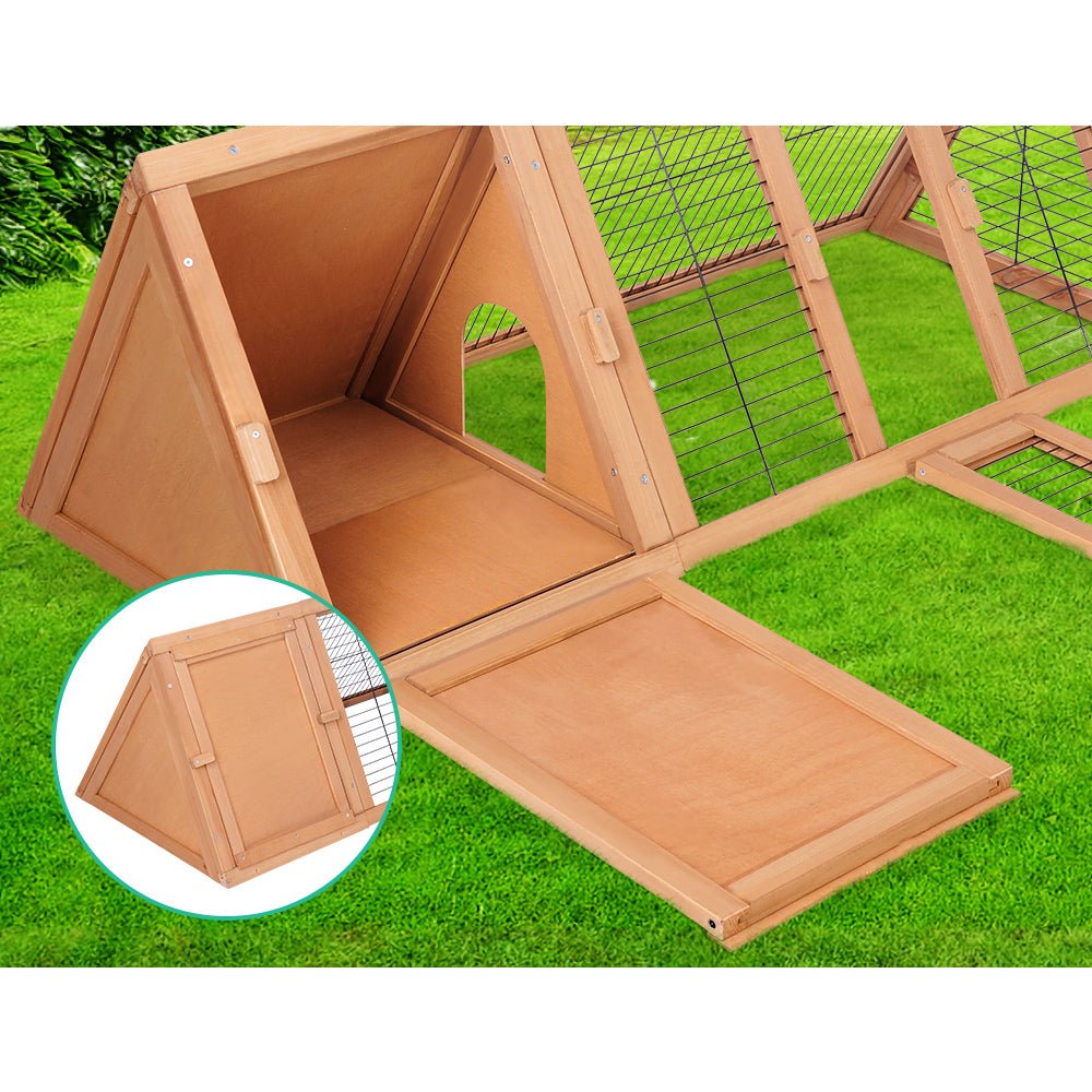 i.Pet Rabbit Hutch Wooden Chicken Coop Pet Hutch 119cm x 51cm x 44cm - DogsDomain.com.au