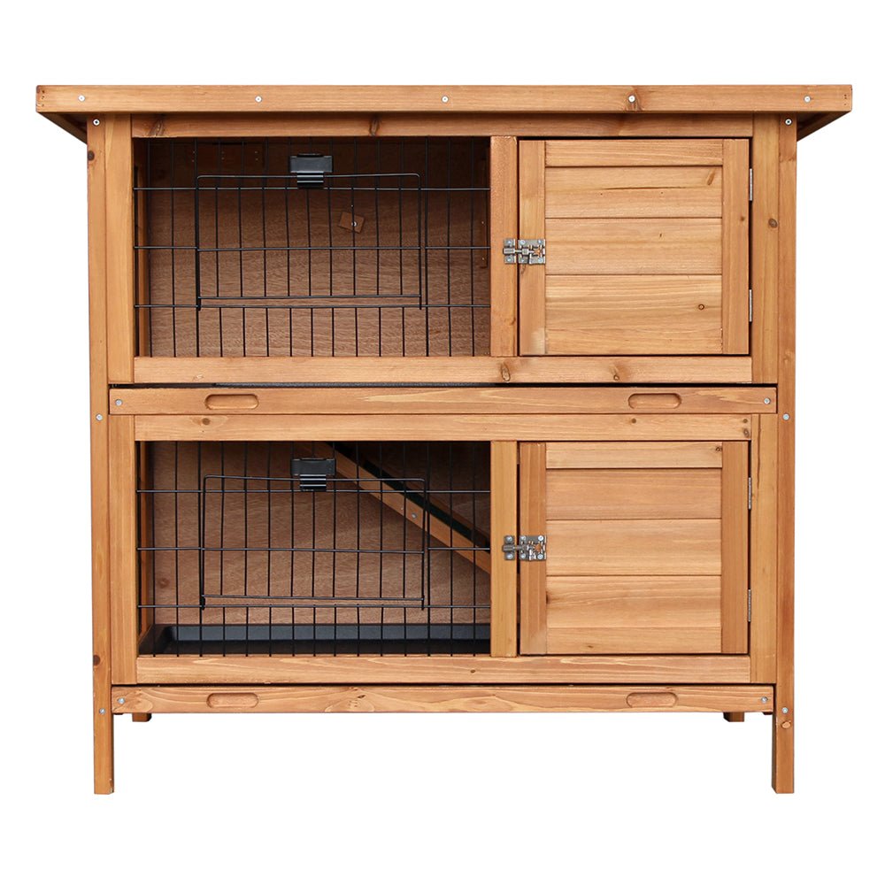 i.Pet Rabbit Hutch Wooden Chicken Coop Pet Hutch 82cm x 91.5cm x 45cm - DogsDomain.com.au